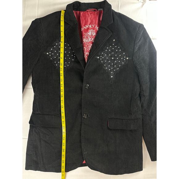 Franky Max Black Corduroy Blazer Mens L Vintage - Picture 3 of 7